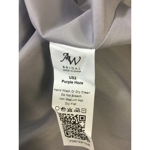 AW BRIDAL 2 XS purple haze formal prom party bridesmaid maxi dress NEW B157 - Picture 9 of 9
